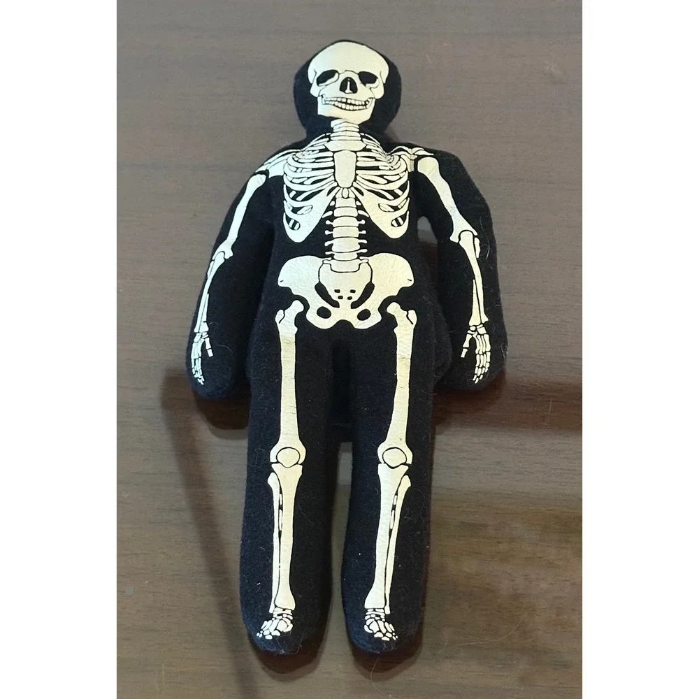 Beanie Boppers Bones Skeleton Cloth Doll Plush (24K 1997) Vintage RARE Halloween